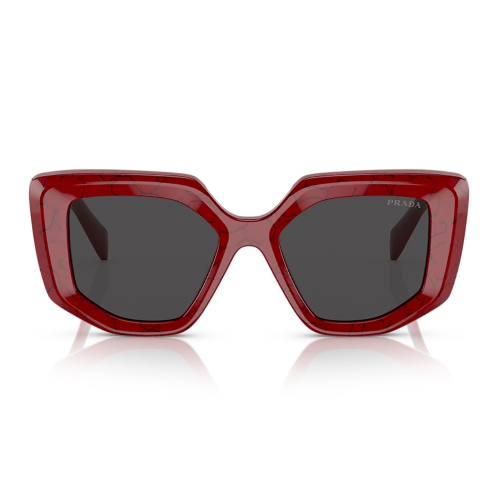 Prada Red Marble Cat Eye Symbole Sunglasses PR 14ZS - Picture 3 of 16